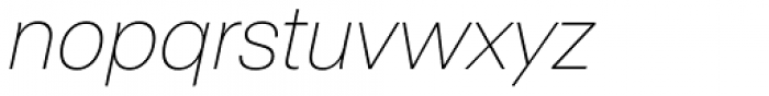 ABC Normal Thin Oblique Font LOWERCASE