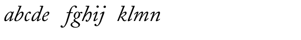Adobe Caslon Italic Font LOWERCASE