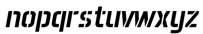 Aero Matics Stencil Italic Font LOWERCASE