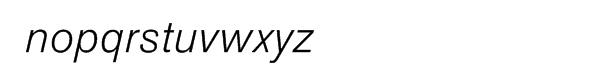 Akzidenz-Grotesk Light Italic Font LOWERCASE