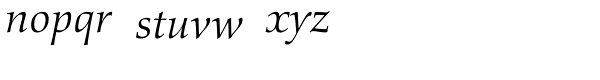 Aldus nova Com Book Italic Font LOWERCASE