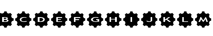 AlphaShapes gears 3 Font LOWERCASE