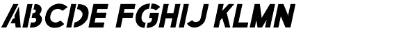 Amateur Stencil Oblique JNL Font LOWERCASE