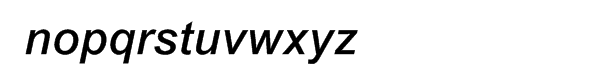 Arial® Medium Italic Font LOWERCASE
