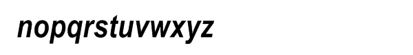 Arial® Narrow Turkish Bold Italic Font LOWERCASE