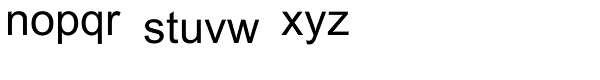 Arial Regular Font LOWERCASE