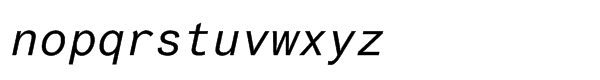 Arial® Std Monospaced Oblique Font LOWERCASE