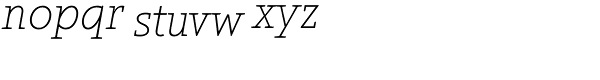 Arventa Std Slab-Thin Italic Font LOWERCASE