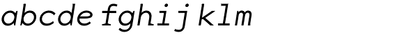 Base Mono Wide Thin Italic Font LOWERCASE