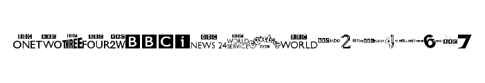 BBC TV Channel Logos Font LOWERCASE