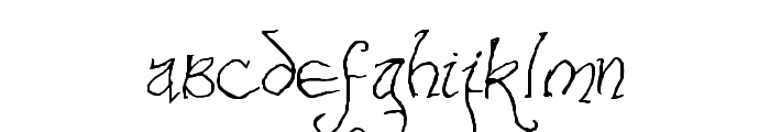 Bilbo-hand Regular Font LOWERCASE