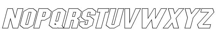 Blitzwing Extended Hollow Italic Font UPPERCASE