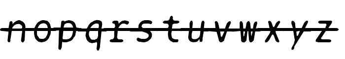 BPtypewriteDamagedStrikethrough Italic Font LOWERCASE