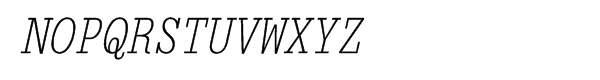 Briem Mono Condensed Oblique Font UPPERCASE