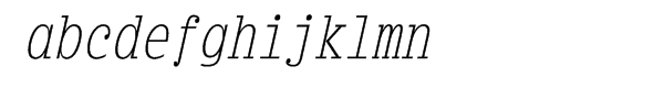 Briem Mono Condensed Oblique Font LOWERCASE