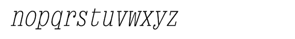 Briem Mono Condensed Oblique Font LOWERCASE