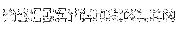 Broken Skate deck Font UPPERCASE