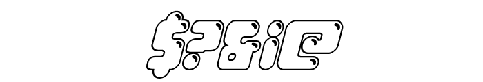 Bubble Butt Outline Italic Font OTHER CHARS