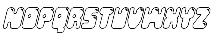 Bubble Butt Outline Italic Font UPPERCASE