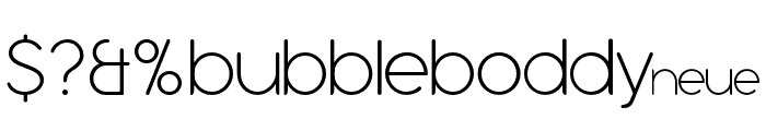 Bubbleboddy Neue Trial Thin Font OTHER CHARS
