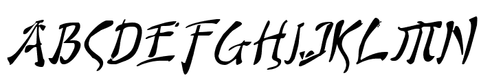 Bushido Italic Font UPPERCASE