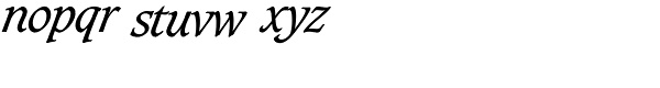 Caxton SH-Italic Font LOWERCASE