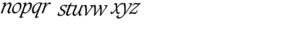 Caxton SH-Light Italic Font LOWERCASE