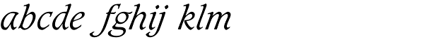 Caxton Std-Light Italic Font LOWERCASE
