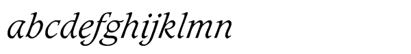 Caxton™ Std Light Italic Font LOWERCASE