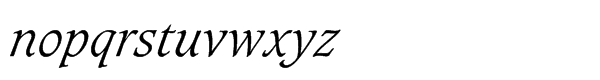 Caxton™ Std Light Italic Font LOWERCASE
