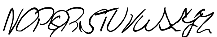 Celine Dion Handwriting Font UPPERCASE