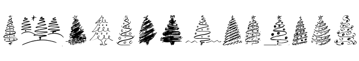Christmas Trees Celebration Font UPPERCASE