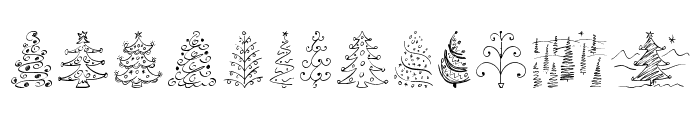 Christmas Trees Celebration Font UPPERCASE