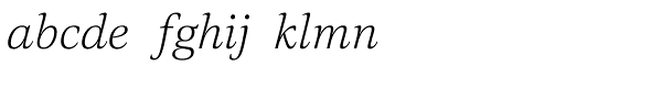 Civita ExtraLight Italic Font LOWERCASE