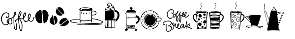 Coffee Tea Doodles Font UPPERCASE