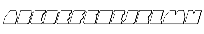 Contour of Duty 3D Italic Font UPPERCASE