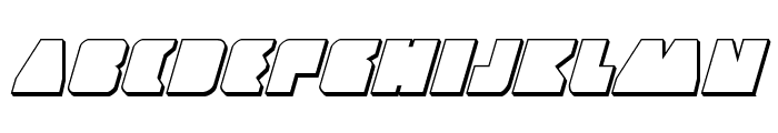 Contour of Duty 3D Italic Font LOWERCASE