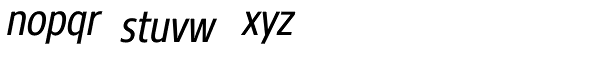 Core Sans N 47 Cn Regular Italic Font LOWERCASE