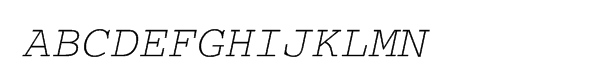 Courier Multilingual Oblique Font UPPERCASE