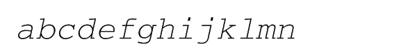 Courier Multilingual Oblique Font LOWERCASE
