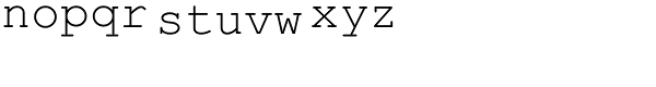 Courier New Font LOWERCASE