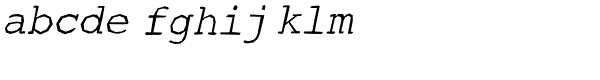 Courier Ragged Lite Oblique Font LOWERCASE