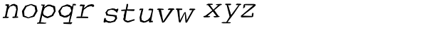 Courier Ragged Lite Oblique Font LOWERCASE