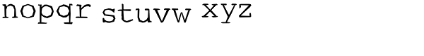 Courier Ragged Lite Font LOWERCASE