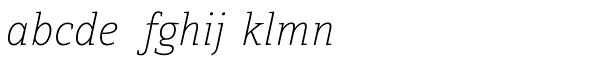 Directa Serif Thin Italic Font LOWERCASE