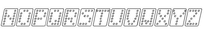 Domino bred kursiv omrids Font UPPERCASE