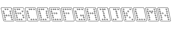 Domino bred kursiv omrids Font LOWERCASE