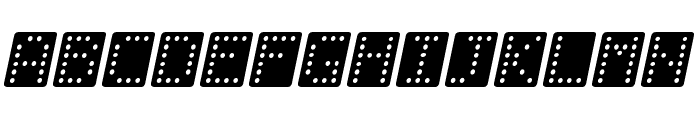 Domino bred kursiv Font UPPERCASE