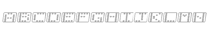 Domino flad kursiv omrids Font UPPERCASE