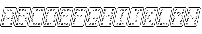 Domino normal kursiv omrids Font UPPERCASE